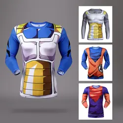 3D аниме Dragon Ball T Обтягивающая майка косплэй Вегета/Сотовый/Android 17/Гоку/Сын Гохан с длинным рукавом плотно облегающие футболки костюмы