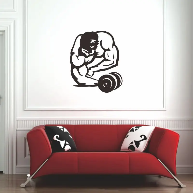Dctal GYM wall sticker  Logo Name GYM Decal Posters Vinyl Wall Decals Pegatina Quadro Parede Decor Mural GYM Sticker a46