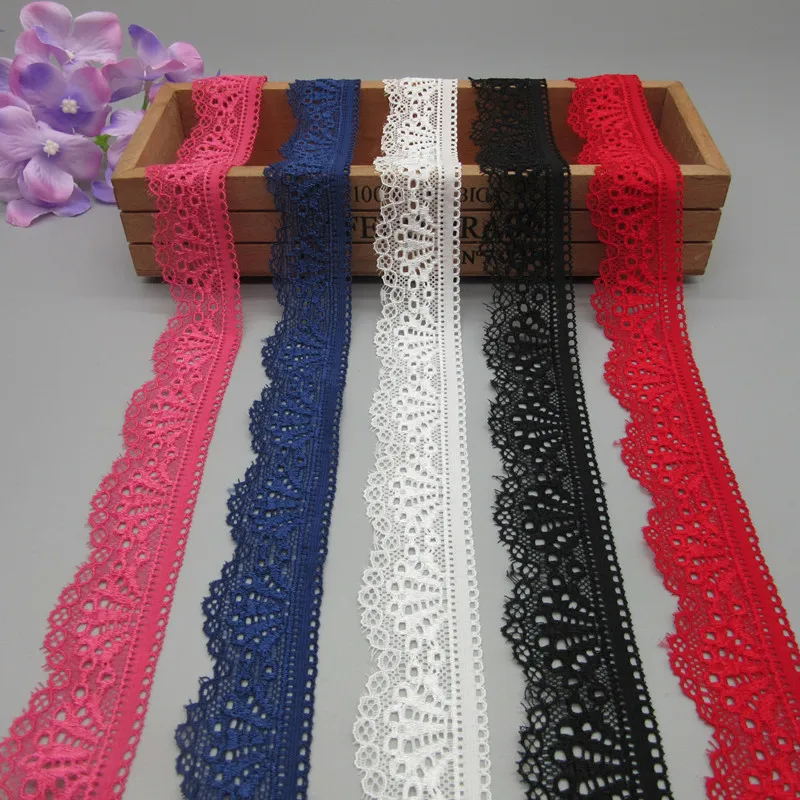 

5 Yards high quality stretch elastic lace ribbon 30mm width White Lace african lace fabric lace trimmings for sewing accessories