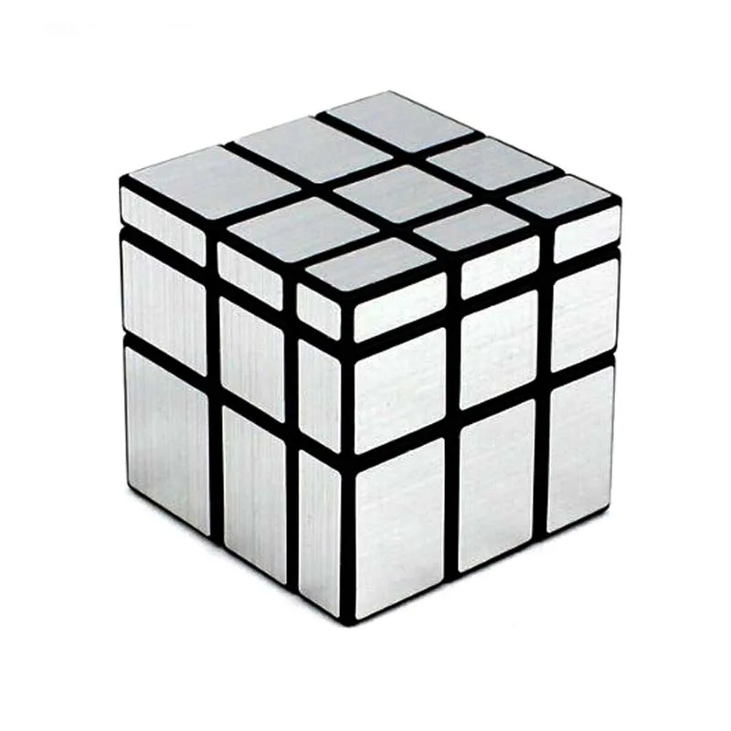 Зеркальные блоки Блестящий магический куб головоломка BrainTeaser IQ Малыш Забавный