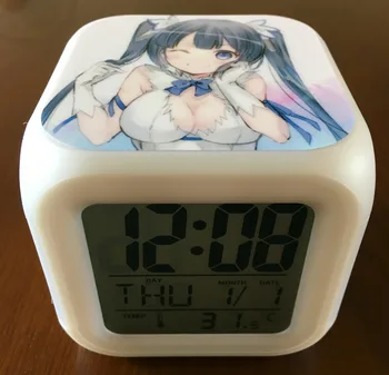 

Japanese Anime Hestia Danmachi seven Color Change Glowing Digital Alarm Clock 144206