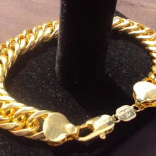 Большой кубинский браслет 9,", браслет толщиной 25 мил, золотая отделка, толстая цепочка, роскошная, 7 дней, нет причин возвращать деньги, не удовлетворены