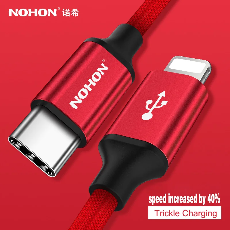 NOHON usb type-C кабель для быстрой зарядки 8pin для Apple iPhone 8 7 6 6S iOS 10 9 8 MacBook type-C USB-C кабель для синхронизации данных