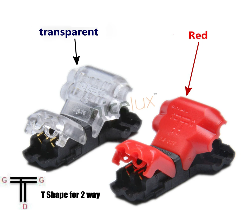 100 шт./лот, 1pin, 2pin разъем провода для 18-22AWG светодиодный кабель для автомобиля, мотоцикла, быстрообжимные зажимы, клеммный разъем, Терминатор