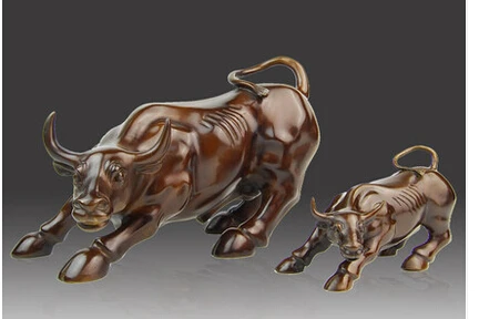 

Size:15*10*10cm Copper Bronze made Lucky Wall Street wealth Bull OX Statue cooking tools Decoration 100% Brass Bronze