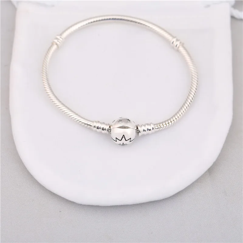 

Promotional new fit original 925 sterling silver Round buckle starry sky bracelet for women diy charm bead fashion jewelry