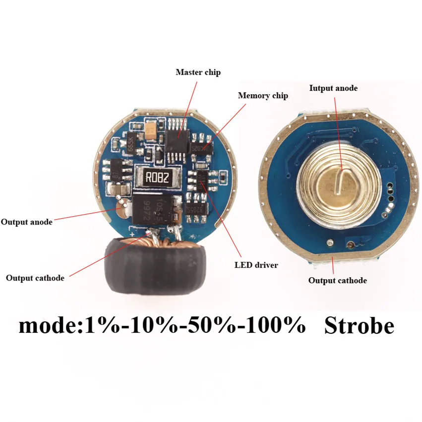 Circuit imprimé C8S 5 Modes, Circuit imprimé Anti-inversion, pilote, mode puce, fonction mémoire, 20.8mm