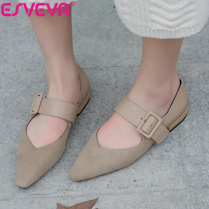 

ESVEVA 2019 Women Pumps Shoes Patchwork Square Toe Sandals Square Med Heels Spring Shoes Women Shallow Summer Shoes Size 34-43