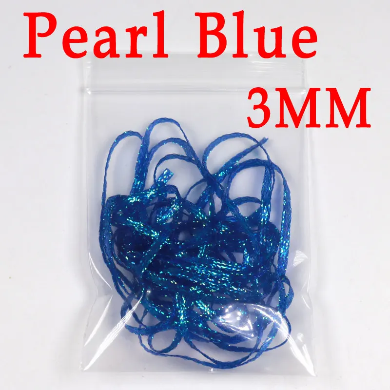 3 мм 2 ярдов/мешок морской мухобойка материал UV Flur ocent плоская Алмазная оплетка для Emergers Nymph креветки Скад стример щука - Цвет: Pearl BLUE