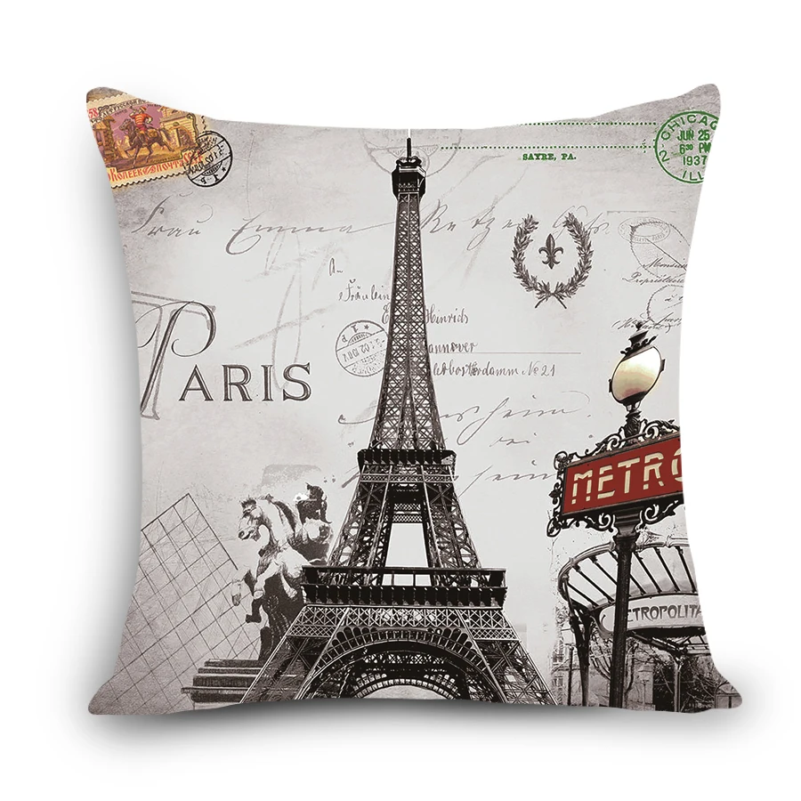 Hot New York London Paris Rome Linen Cushion City Building Pop New York London Paris Rome Linen Cushion City Building Pop Art Throw Pillow Decorative Lumbar Myjg3