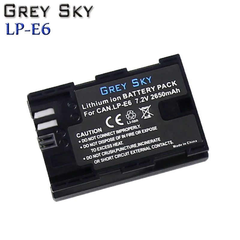 2650mAh 7.2V LP-E6 LP E6 Battery+ USB LCD Charger For Canon EOS 5D4 5D3 60D 6D 7D 70D 80D 5DSR Camera - Цвет: 1 battery