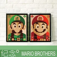 Home Decor 43*33 см frame Mario Brothers спальня детская комната, кухня современные украшения мультфильм Классическая игра Нарисуй