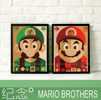 

Home decor 43*33 cm frame Mario Brothers bedroom children room ,kitchen modern decoration cartoon classical game draw