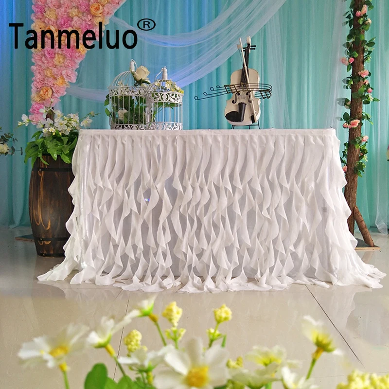 

0.8x3M Wedding table skirts elegant and luxury table skirt for wedding deocration supplies party table decorations