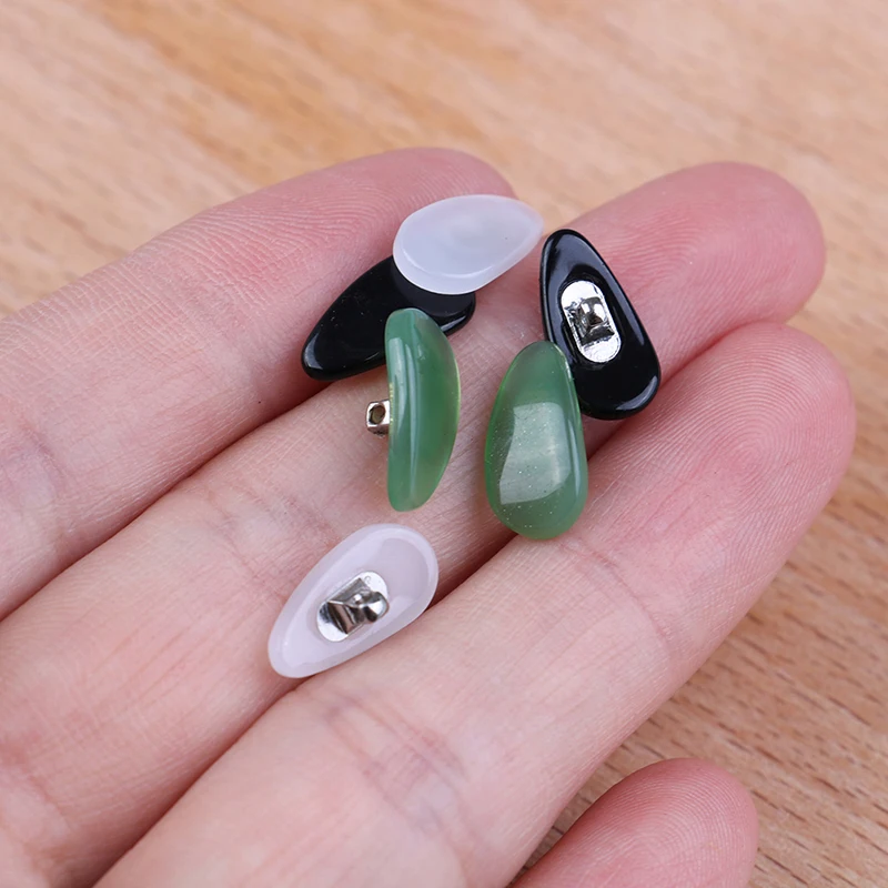 

1 Pair Jade Anti-slip Nose Pads Stick On Screw-in Nose Pad For Eyeglasses