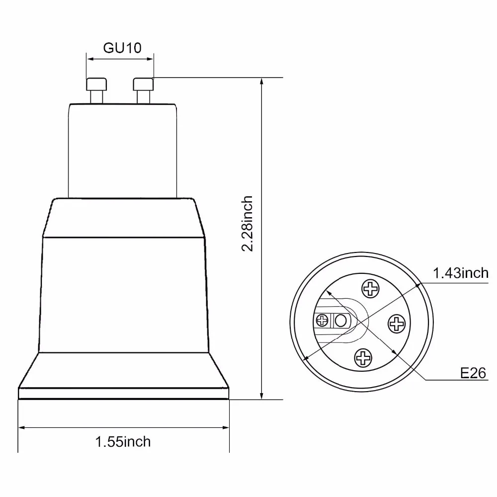 Z1053 gu10 to e26 adapter