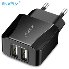 RAXFLY двойное зарядное устройство USB для Xiaomi Redmi Note 7 5 4 EU Plug 2 настенное зарядное устройство для iPhone 7 8 X XS MAX Fast универсальное