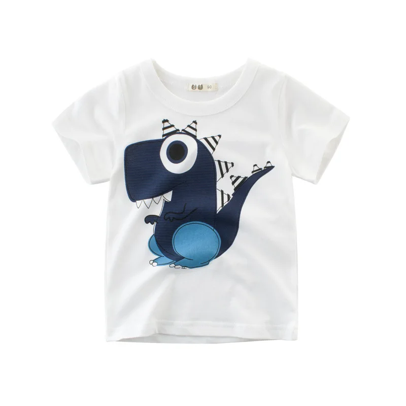 Новая летняя футболка с принтом животных для маленьких мальчиков, футболки с машинками для маленьких мальчиков и девочек хлопковые топы с надписями для малышей - Цвет: 9310