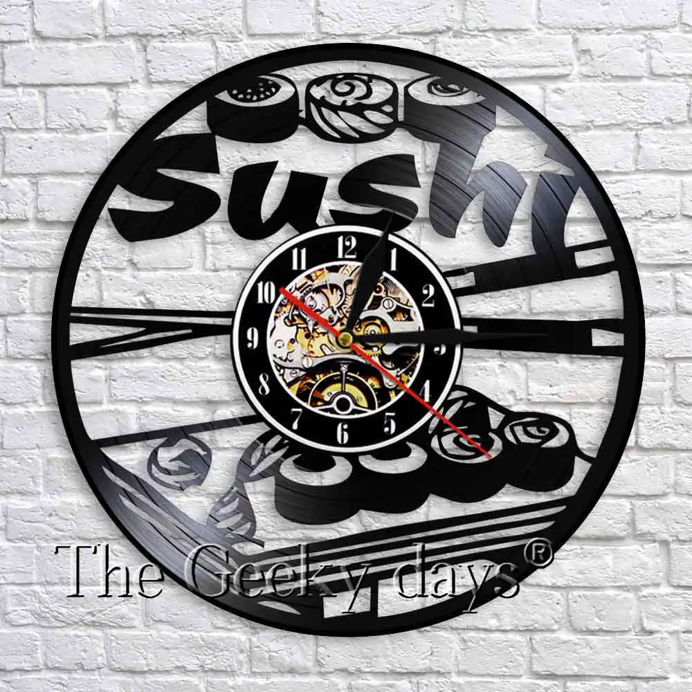 Sushi Japanese Cuisine Kitchen Wall Clock Vintage Japanese Food