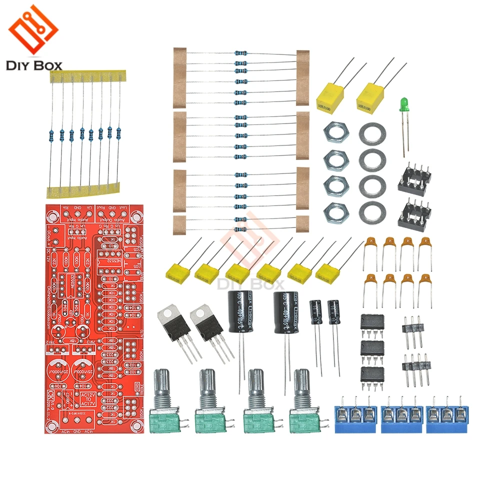 NE5532 Pre-amplifier Preamp Tone Board DIY Treble Alto Bass Volume Control Kits