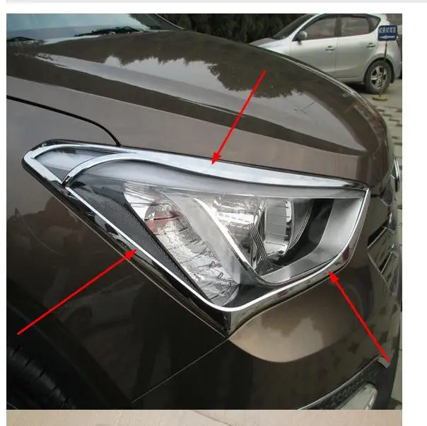 ABS хромированные, для передних фар лампа Coverafe для 2013 hyundai Santa Fe ix45