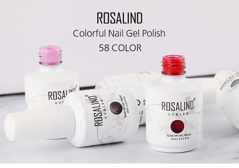 ROSALIND гель для ногтей 15 мл набор для маникюра Полупостоянный Soak Off Top Base White Bottle грунтовка для ногтей маникюр Гель-лак