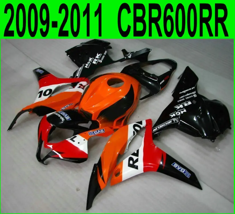 CBR 600RR 2009 2010 2012 2011 подходит для Honda Обтекатели cbr600rr 09, 10, 11, 12(красный repsol) высокого качества комплект обтекателей China07