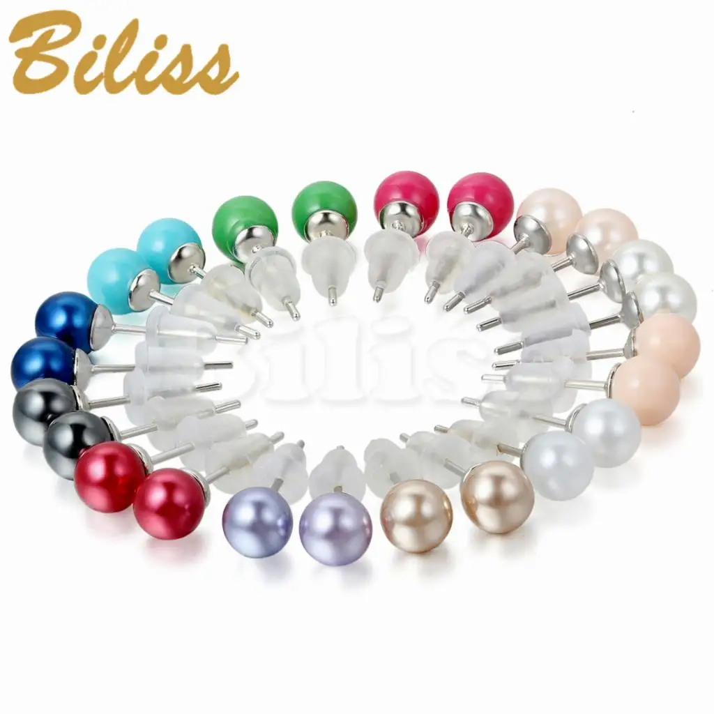6mm Orted Mixed Color Whole 12 Pairs Imitation Pearl Stud 6mm Orted Mixed Color Whole 12 Pairs Imitation Pearl Stud Earrings Stainless Steel Pin Hypoallergenic Gift Set In From Jewelry