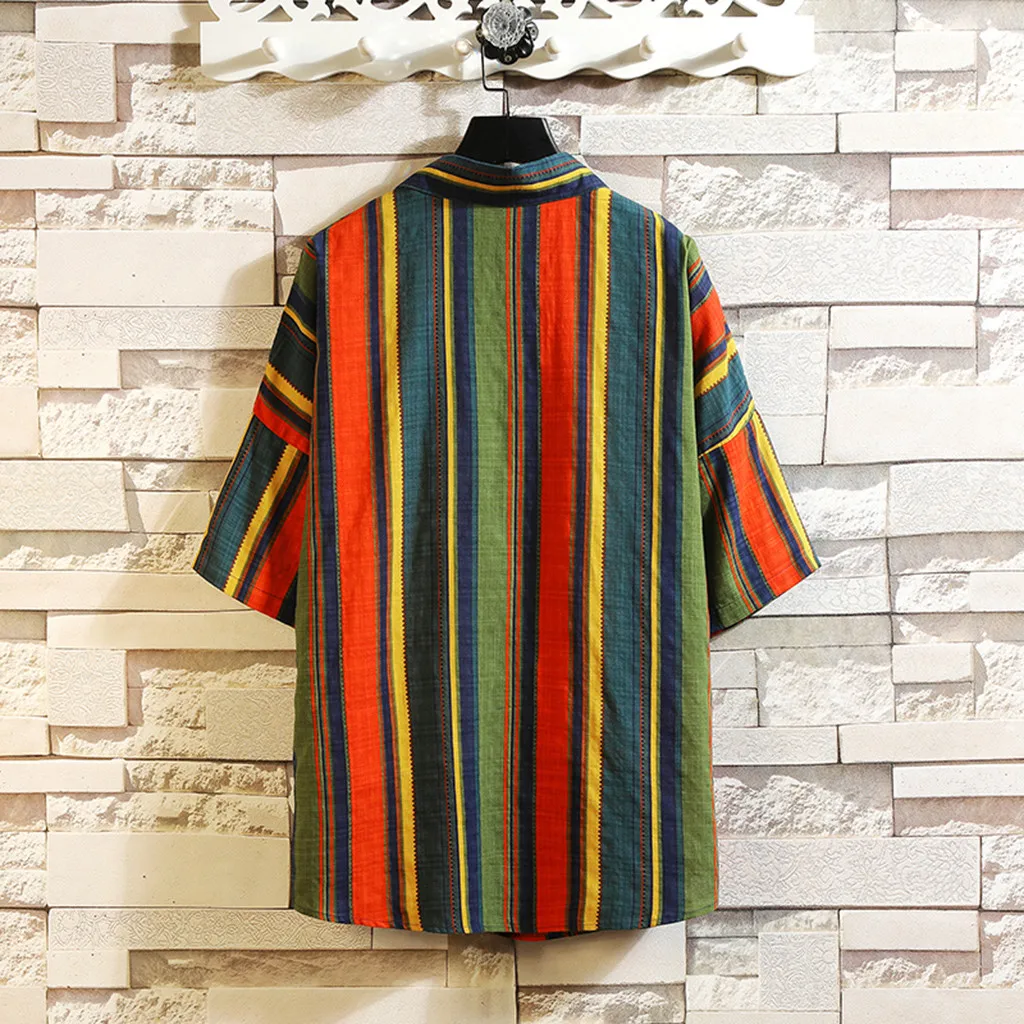 Мужская рубашка Camisa летняя Свободная рубашка с коротким рукавом Повседневная мужская блузка с коротким рукавом Топ уличная Camisa masculina