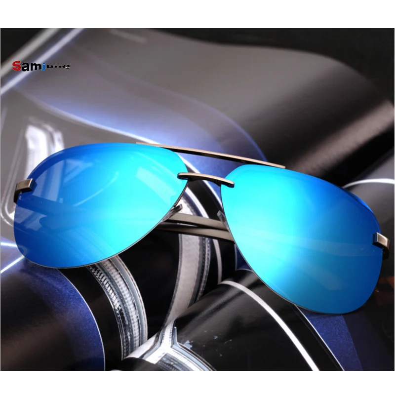 

Samjune Aluminum Magnesium Polarized Sunglasses Men Driver Mirror Sun glasses Male Fishing Female Eyewear For Men