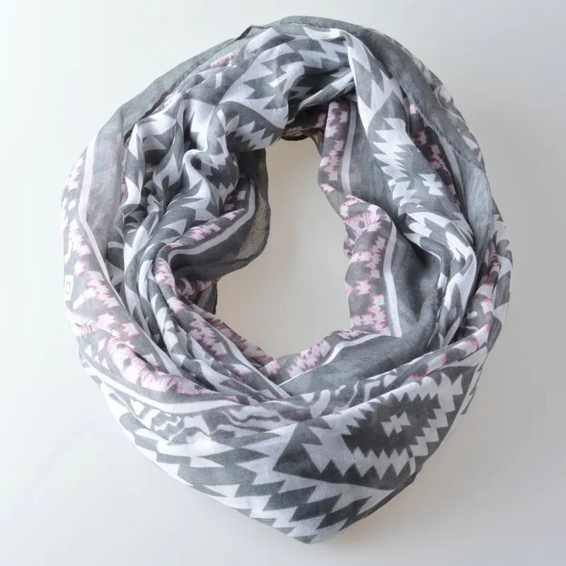 

Guttavalli Hot Fashion Girls Winter Zig Zags Print Ring Scarf Women Checks Loop Shawl Soft Striped Geometric Infinity Wrap