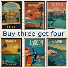 Египетские каирские пирамиды/Япония винтажный Ретро-пейзаж из путешествия постер декоративная стена крафт-бумага плакаты бар Домашний Декор подарок