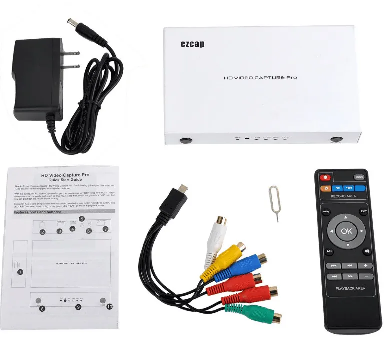 

Original EZCAP 291 1080P HD Video Capture Game Recorder Grabber HDMI/YPpbr/CVBS Composite video AV TV Playback For ps3/ps4/Xbox