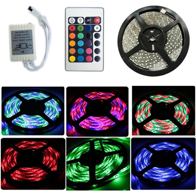 SMD 3528 RGB светодиодный ленты 300 5 м 60 Светодиодный s/M + ИК пульт дистанционного