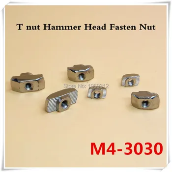 

100pcs T nut Hammer Head Fastener M4 Connector Nickel Plated for 3030 series