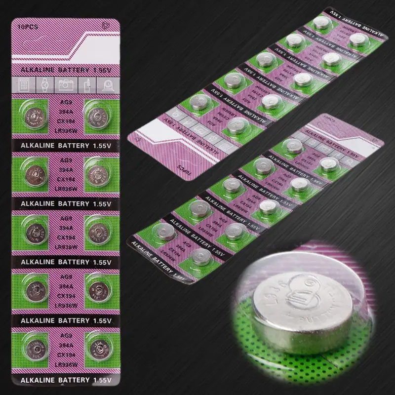

10PCS Alkaline Battery AG9 1.55V Button Coin Cell Watch Batteries LR936 394 SR936SW 194 V394 Control Remote