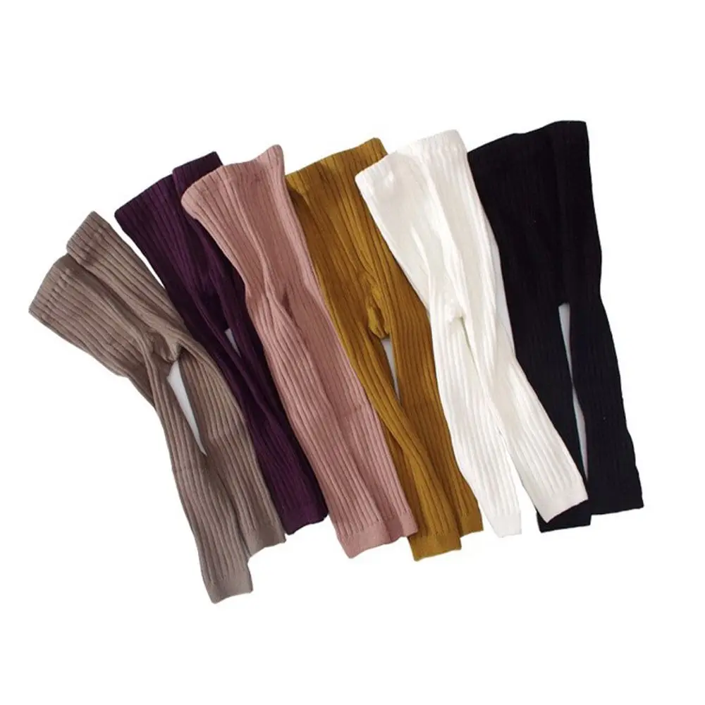 

High Quality New Fashion Knitting Kids Girl High Waist Leggings Autumn Winter Outfit Render Children Female Warm Ruched Clothing