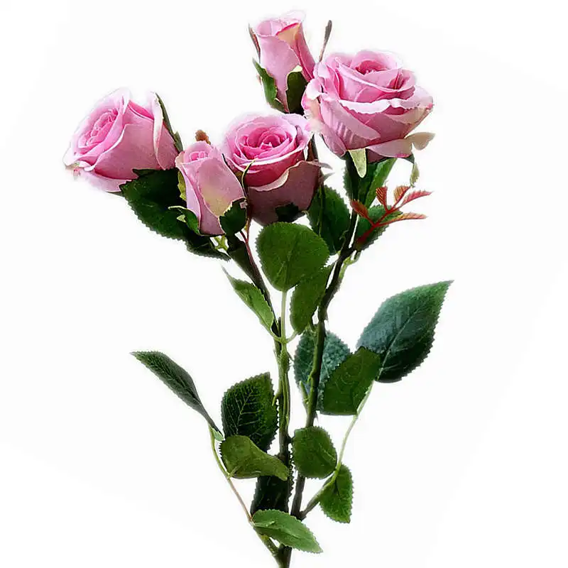 5 голов/ветка, свежие розы, искусственные цветы, настоящие на ощупь, розы, цветы для дома, свадьбы, вечеринки, Декор, искусственные маленькие розы, букет цветов - Цвет: A5
