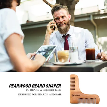 

New Pearwood Beard Shaper Beard Shaping Styling Template Beard Comb Men Shaving Tools Comb for Hair Beard Trim Template Combs