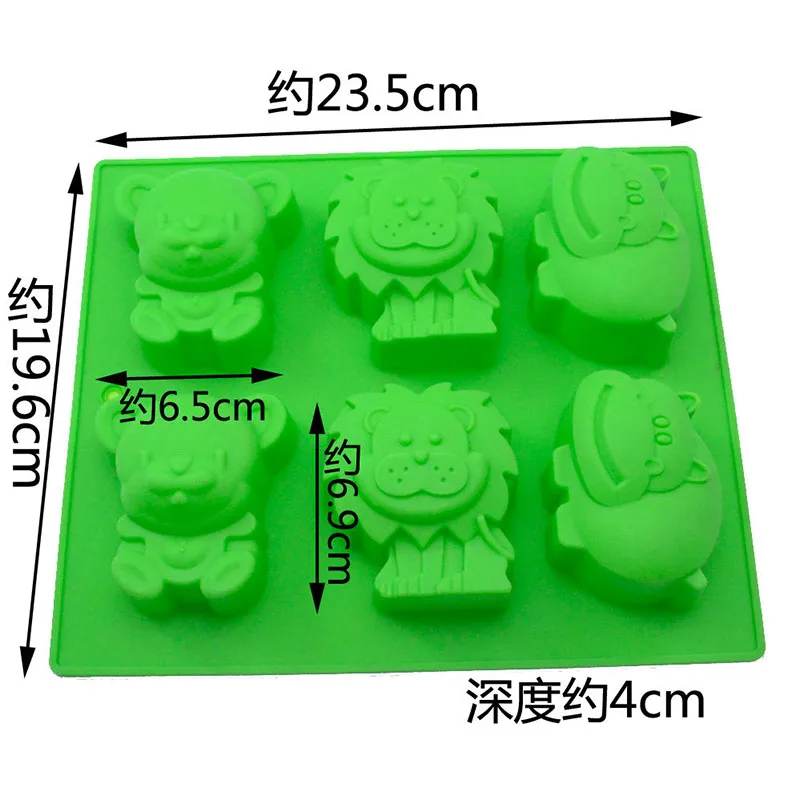 6-In-1-Cute-Lion-Hippo-Silicone-Cake-Mold-Simple-Fondant-Chocolate-Mould-DIY-3D-Creative.jpg 6 Az 1 -Ből Aranyos Oroszlán Vízilikon Torta Penész Egyszerű Fondant Csokoládé Diy 3D Kreatív Születésnapi Ajándék Torták Készletek - Image 4