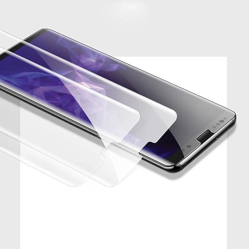 Жидкий УФ Клей закаленное стекло протектор экрана для iPhone XR X XS Max 2 шт. стекло+ 2 шт. клей+ 1 большой светильник полное покрытие пленка