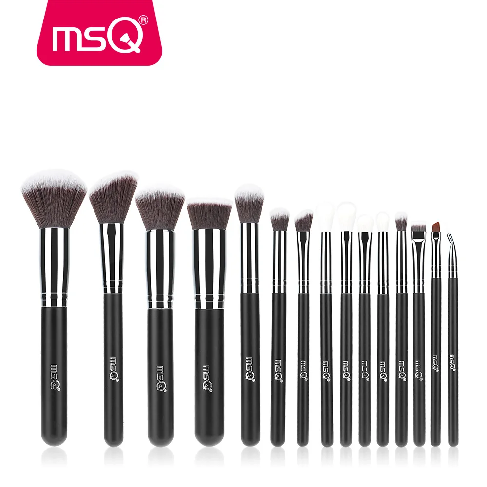 MSQ 4/15/19 шт. кисти для макияжа набор кистей для макияжа с деревянной Базовая кисть для теней для макияжа Наборы косметические инструменты для ухода натуральных и синтетических волос - Handle Color: ST15B1