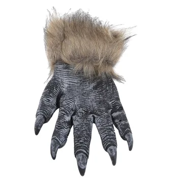 

2019 Halloween Horror Mask Wolf Gloves Funny Cosplay Wolf Head Gloves Werewolf Wolf Claw Claw Gloves