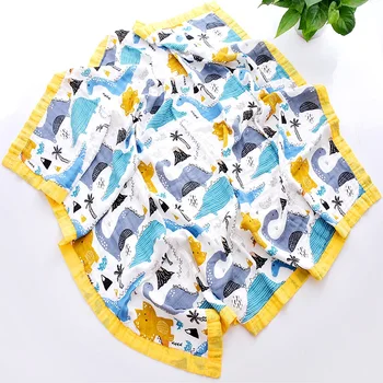 Four Layers 70% Bamboo 30% Cotton Muslin Baby Blanket Swaddle Wrap For Newborn Blankets Swaddling Bedding Bath Towel 1