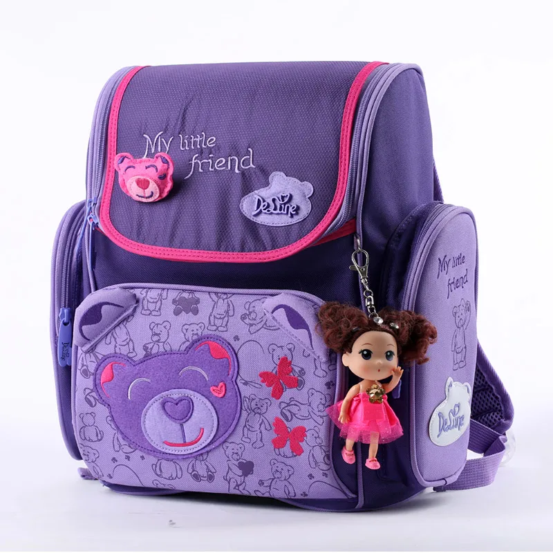 

Fashion Brand Delune Kids School Bags Children Cartoon Butterfly Pattern Orthopedic Backpacks For 1-3 Grade Students Baby Girls