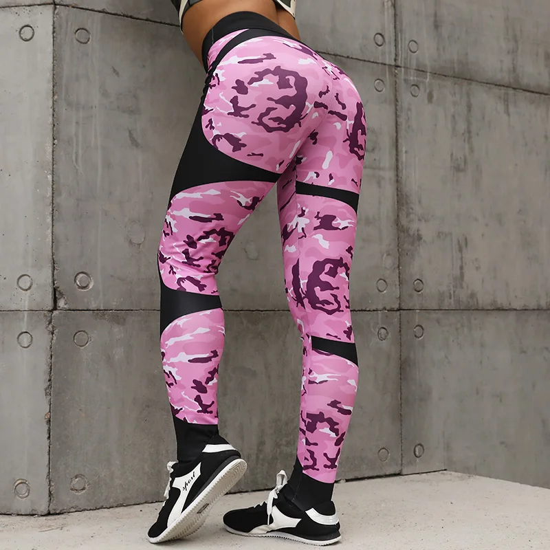 CHRLEISURE Camo Sport Femme спортивные брюки женские леггинсы для тренировок Гимнастические Колготки женские штаны для йоги с высокой талией