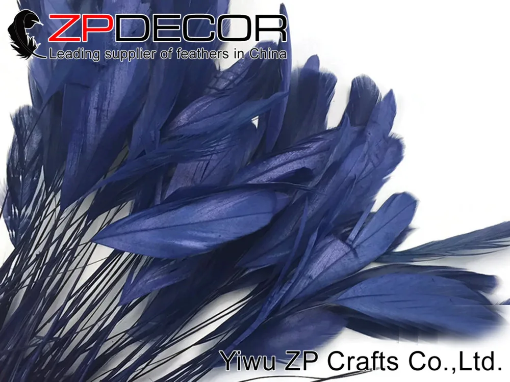 NAVY BLUE Stripped Coque Tail Feathers3