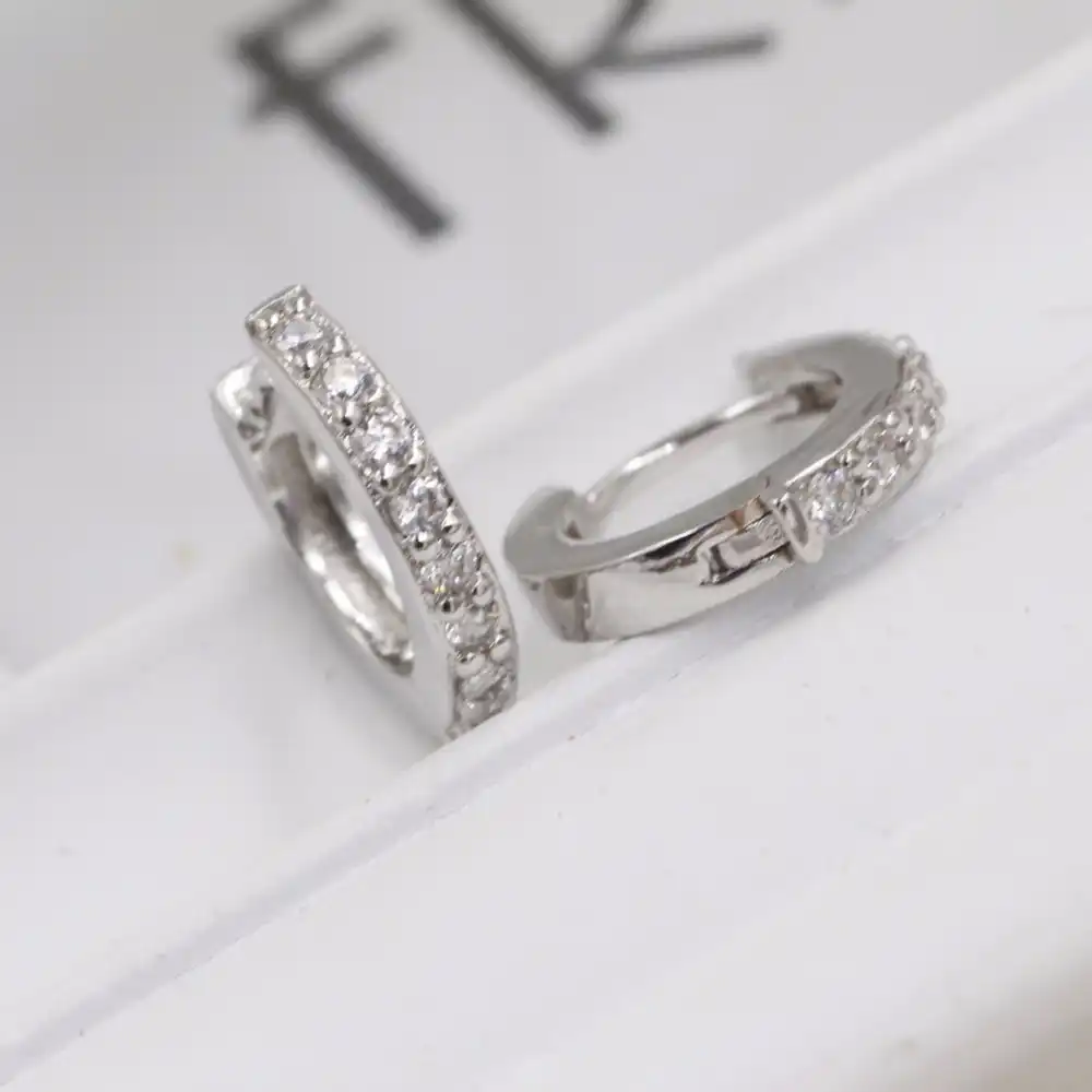 2017 Бесплатная доставка Jewelry 925 серебро один Micro декор циркон серебряные серьги циркон серьги позолоченный Женщины