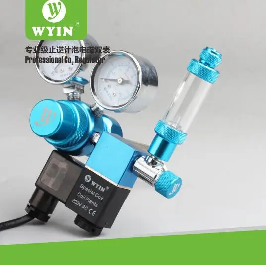 

Aquarium Co2 decompression table carbon electromagnetic large precision micrometering valve Double Gauges CO2 Regulator W01-00