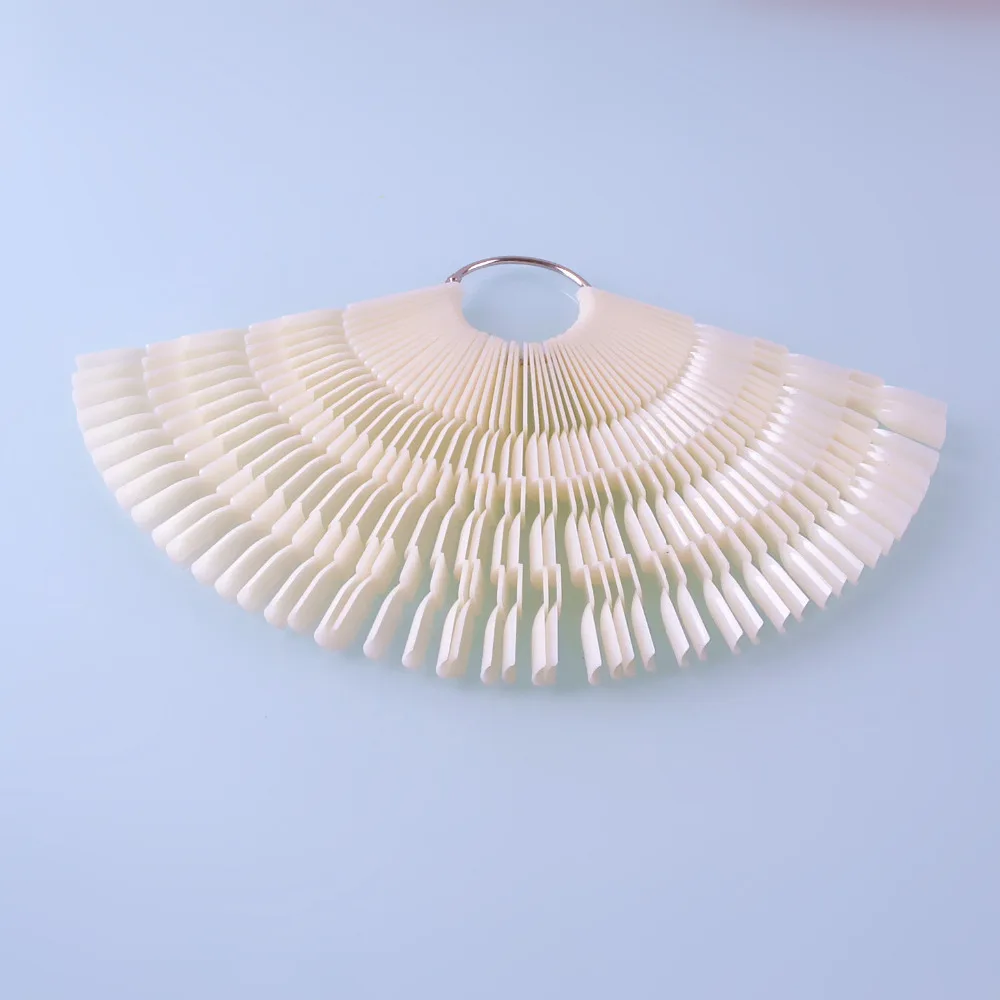 

50pcs/set 150 Tips 3 Knots Nail Art Display Natural Fan-Shaped Chart For UV Gel Nail Polish Practice With Ring Nail Tools